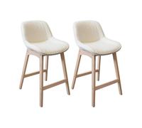 Lot de chaises MILK d'îlot et bar en chêne et assise tissu bouclette 65cm