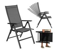 Lot de chaises pliantes aluminium Textilène pour extérieur, dossier 7 positions