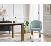 Lot de chaises SOPHIE tissu velours côtelé et pieds scandinaves bois bleu clair BOBOCHIC Bleu clair