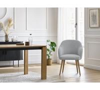 Lot de chaises SOPHIE tissu velours côtelé et pieds scandinaves bois gris clair BOBOCHIC Gris clair