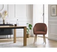 Lot de chaises SOPHIE tissu velours côtelé et pieds scandinaves bois orange BOBOCHIC Orange