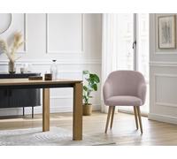 Lot de chaises SOPHIE tissu velours côtelé et pieds scandinaves bois rose BOBOCHIC Rose