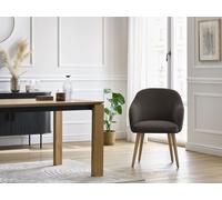 Lot de chaises SOPHIE tissu velours côtelé et pieds scandinaves bois taupe BOBOCHIC Taupe