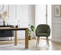 Lot de chaises SOPHIE tissu velours côtelé et pieds scandinaves bois vert BOBOCHIC Vert