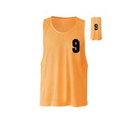 Lot de chasubles numérotées de 1 à 10 de taille Small, couleur ORANGE