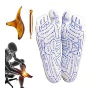 Lot de chaussettes de réflexologie, 1 paire de chaussettes d'acupressuree et 1 paire de gants, chaussettes de réflexologie, chaussettes de réflexologie avec outils de massage des points de
