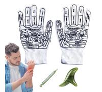 Lot de chaussettes de réflexologie, 1 paire de chaussettes d'acupressuree et 1 paire de gants, chaussettes de réflexologie, chaussettes de réflexologie avec outils de massage des points de