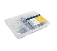 Lot de chevilles universelles avec vis et crochets, pour fixation dans les plaques de plâtre, le béton, l'acier et la maçonnerie, montage fiable (lot de chevilles pour fixation dans les plaques de
