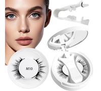 Lot de cils magnétiques réutilisables sans eye-liner, cils magnétiques avec pince, aspect naturel, pas besoin de colle, faciles à porter et à enlever pour les femmes