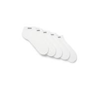 Hugo Boss Chaussettes basses Uni 10244663/01 – 5 paires, coton mélangé, logo, Blanc EU 39-42 Homme