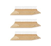 Relaxdays Cintre en bois set de 48 pantalon robe jupe chemise crochet pivotant Hxl: 22,5 x 44,5 cm, nature