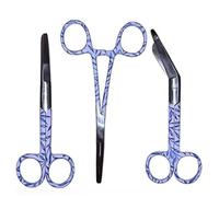 Lot de ciseaux d'infirmière « Feuilles bleues » - Certificat MDR - Ciseaux à bandage - Ciseaux - Kocher - Accessoires d'infirmière - Cadeau d'infirmière