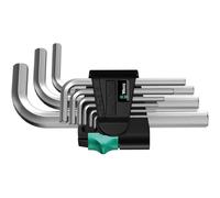 Wera 950/9 SM N 6 pans intérieurs Jeu de clés mâles coudées 1.5 mm, 2 mm, 2.5 mm, 3 mm, 4 mm, 5 mm, 6 mm, 8 mm, 10 mm 9 pièces