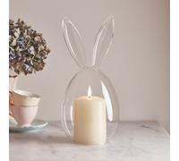 Lot de Cloche en Verre avec Oreilles de Lapin et Bougie Pilier TruGlow® de 10 cm