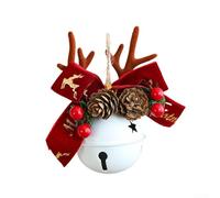 Lot de clochettes blanches en forme de bois de cerf pour sapin et décoration d'intérieur, ornements en fer massif pour créer une atmosphère de vacances élégante et joyeuse (rouge)