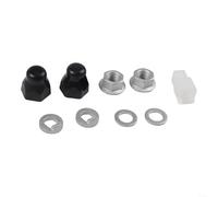 Lot de composants d'essieu de moyeu de vélo E avec écrou de blocage, rondelle de verrouillage et couvercle d'écrou pour une installation sûre (14 mm arrière)