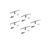 Emuca – Lot de 5 consoles Zero pour étagères bois – Zamak peint gris pierre – Sans planches
