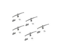 Emuca Lot de consoles pour 5 tablettes en verre pour la structure Zero, verre non inclus, Zamak, Peint gris pierre Peint gris pierre G