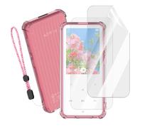 Lot de coques de protection en TPU pour lecteur MP3 AGPTK M3, coque flexible avec découpes précises, dragonne, film de protection d'écran et chiffons de nettoyage, rayures et poussière (rose