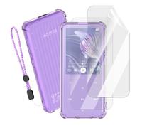 Lot de coques de protection en TPU pour lecteur MP3 AGPTK M3, coque flexible avec découpes précises, dragonne, film de protection d'écran et chiffons de nettoyage, rayures et poussière (violet