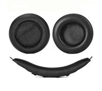 Lot de coussinets ronds et serre-tête pour MMX150 MMX100 | Pièces de rafraîchissement pour casques en cuir protéiné noir pour écouter à la maison, pour les jeux et