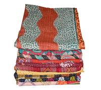 Lot de couvertures Kantha faites à la main style indien vintage, réversibles (1)