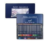 Lot de crayons de couleur aquarelle avec boîtier en métal pour enfants et adultes, artistes, croquis, crayon de couleur pré-taillé avec pinceau, crayons de couleur vives