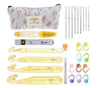 Lot de crochets pour débutants | Set de grosses aiguilles à crochet | Set de crochets pour personnes âgées - pour débutants, travaux manuels, maison, bureau, sous-verre, poupée, écharpe