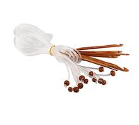 Lot de crochets tunisiens avec corde - 12 tailles - 3,0 à 10 mm - Bambou carbonisé afghan - Crochet tunisien - Tapis - Tissage - Aiguilles à tricoter