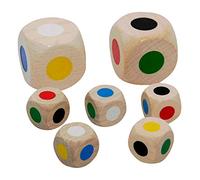 Lot de cubes de couleur en bois - Assortiment de 2 x 30 mm et 5 x 16 mm