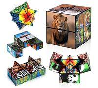 Lot de cubes magiques étoilés pour enfants de 3 ans - Puzzle de voyage pour enfants de 6, 7, 8, 9, 10, 11 ans, garçons, filles, cadeaux (thème animal)