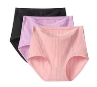 Lot de Culotte Femme Stretch Slips Ventre Plat Taille Haute Culotte Femme Grande Taille Enhancer Remonte Fesse Culotte Gainante Culotte Femme Coton sans Couture Oversize Boxer Femme Couleurs Pures