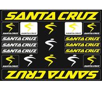 Lot de décalcomanies de rechange en vinyle pour vélo - Compatible avec cadre Santa Cruz - Jaune mat