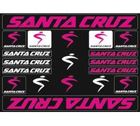 Lot de décalcomanies de rechange en vinyle pour vélo - Compatible avec cadre Santa Cruz - Rose mat