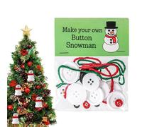 Lot de décorations à boutons pour sapin de Noël à suspendre et éducative | Kit de création avec boutons Père Noël et bonhomme de neige pour porte, mur, salon, chambre de fête, enfants, garçons