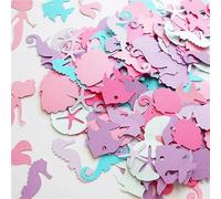 Lot de décorations de fête sirène - Confettis - Décoration de fête - Étoile de mer - Hippocampe sous la table - Fournitures d'anniversaire