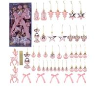 Lot de décorations de Noël en ABS Baubles Xmaas Tree Holiday | Décorations de Noël incassables | Pendentifs d'arbres assortis | Pour garde-corps, fenêtre, fiançailles, magasin de mariage, couronne