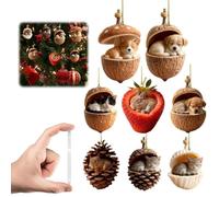 Lot de décorations de Noël en acrylique 2D pour chien, lapin, écureuil, décorations de Noël à suspendre pour animaux domestiques, arbre de Noël, cadeau pour les amateurs de cadeaux