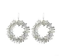 Lot de décorations de Noël en acrylique à suspendre avec formes d'étoile, d'arbre et d'ange pour décoration de vacances sur arbres et portes (E)