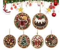 Lot de décorations de Noël en bois - Pendentifs festifs faits à la main | Art classique de perles - Pour les débutants, les amateurs de femmes, hommes, maison, fenêtre, mur, vacances, fête