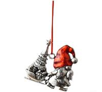 Lot de décorations de Noël en fer avec mini flocons de neige et cheval à bascule pour pendentif elfe style rétro vintage pour décoration de sapin et couronne (G)