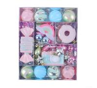 Lot de décorations de Noël incassables avec différentes formes y compris bonbons, étoiles et boules - pour décoration d'arbres et espaces de vacances (C)