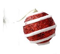 Lot de décorations de sapin de Noël en mousse rouge à paillettes, légères et modernes à suspendre pour décoration saisonnière, boules étincelantes pour orner petits ou grands arbres de Noël à