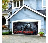 Lot de décorations d'Halloween pour garage : bannière sur le thème d'Halloween avec graphiques envoûtants, parfaite pour les amateurs de voiture et les métamorphoses de garage, installation facile