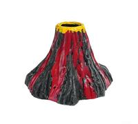 Lot de décorations en résine pour aquarium - Roche volcanique - Paysage submersible - Cachette pour approvisionnement en oxygène en eau salée douce - Noir et rouge - 1 lot (A)