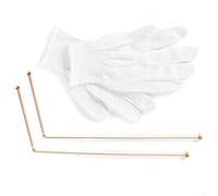 Lot de deux baguettes de dozer en cuivre avec gants à thème professionnel pour la découverte d'eau et de minéraux