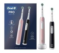 Lot De Deux Brosses À Dents Électriques Oral-B Pro Series 1 Rose Et Noire Avec 2 Brossettes