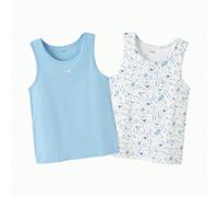 Lot de deux débardeurs sans manches pour enfants, linge de nuit pour garçons et filles 7Y,8Y,10Y,5Y,12Y,13Y,16Y,15Y,3-4 ans,18-24M,14 ansPlantes,imprimé floralMélange coton