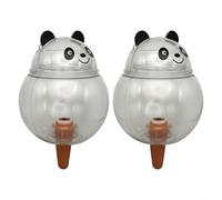 Lot de deux dispositifs d'irrigation automatique sur le thème des pandas, chacun avec une capacité de 500 ml pour un arrosage fiable sur plusieurs emplacements de plantes