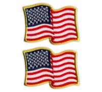 Lot de deux - Drapeau américain agitant - États-Unis d'Amérique - À coudre - Écusson brodé